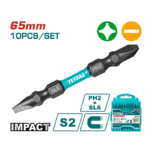 Mũi bắt vít hai đầu PH2+SL6.0*1.0x65mm - Total - TACIM16HL133