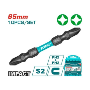 Mũi bắt vít hai đầu PH2+PH2x65mm - Total - TACIM16PH233